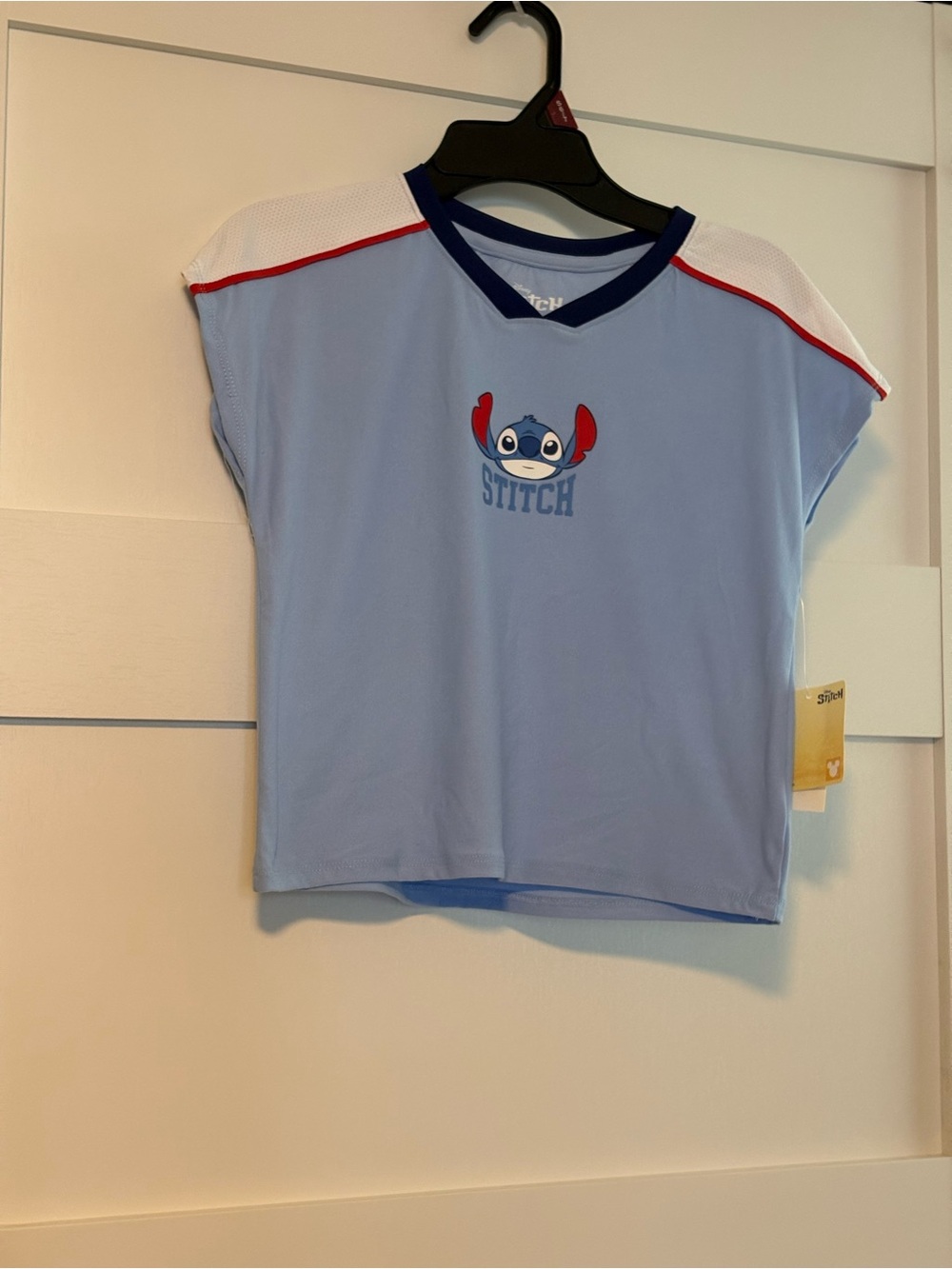 Stitch Light Blue Kids Tee with Contrast Trim